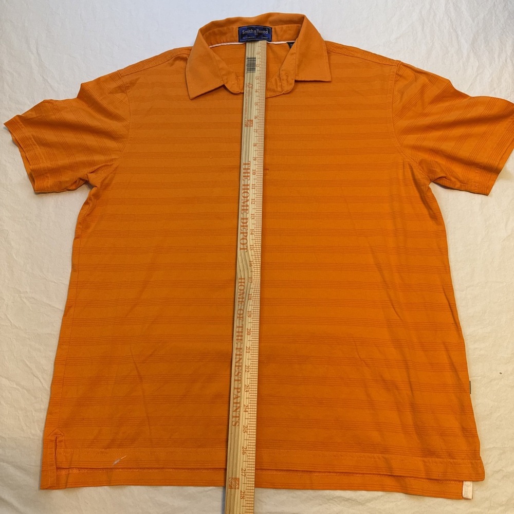 Smith & Tweed Men's MEDIUM  Polo Shirt   ORANGE 100% Pima cotton EUC - Picture 4 of 7